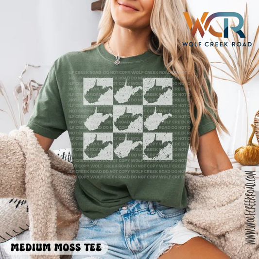 Vintage West Virginia Checkerboard Tee