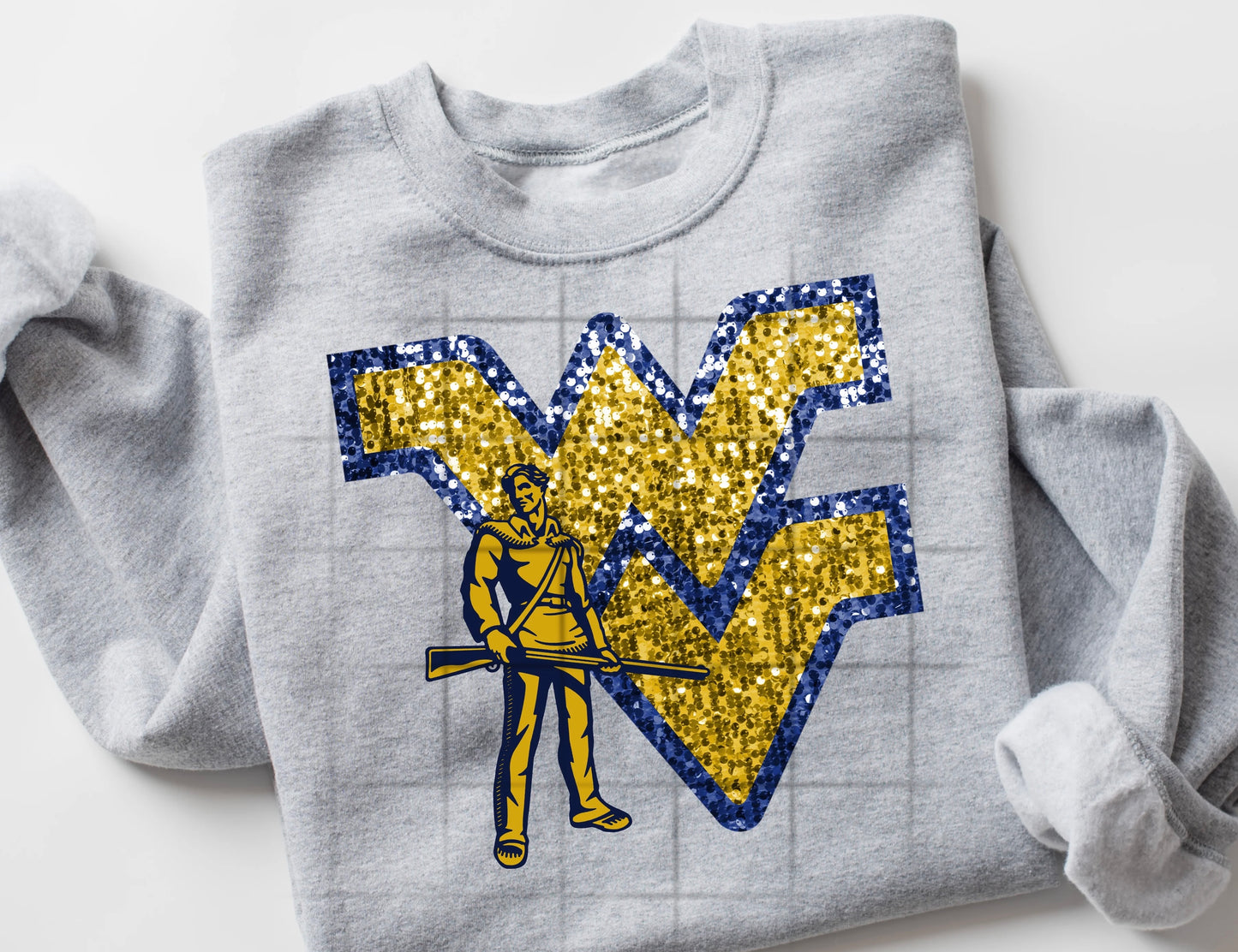WV Faux Glitter Mascot Crewneck Sweatshirt