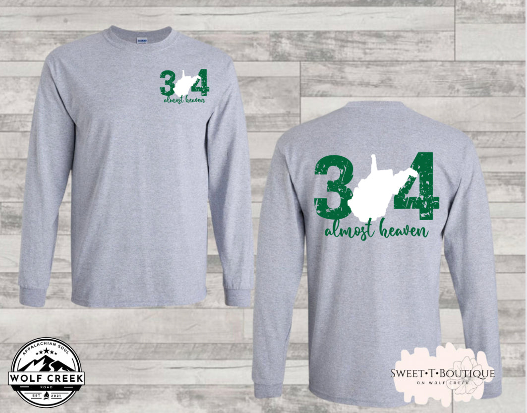 304 West Virginia Almost Heaven Long Sleeve Sweet Tee