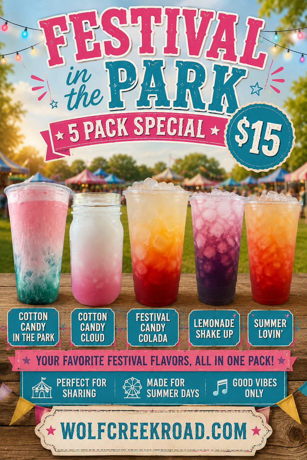 Festival In The Park 5 Pack Loaded Tea Bombs