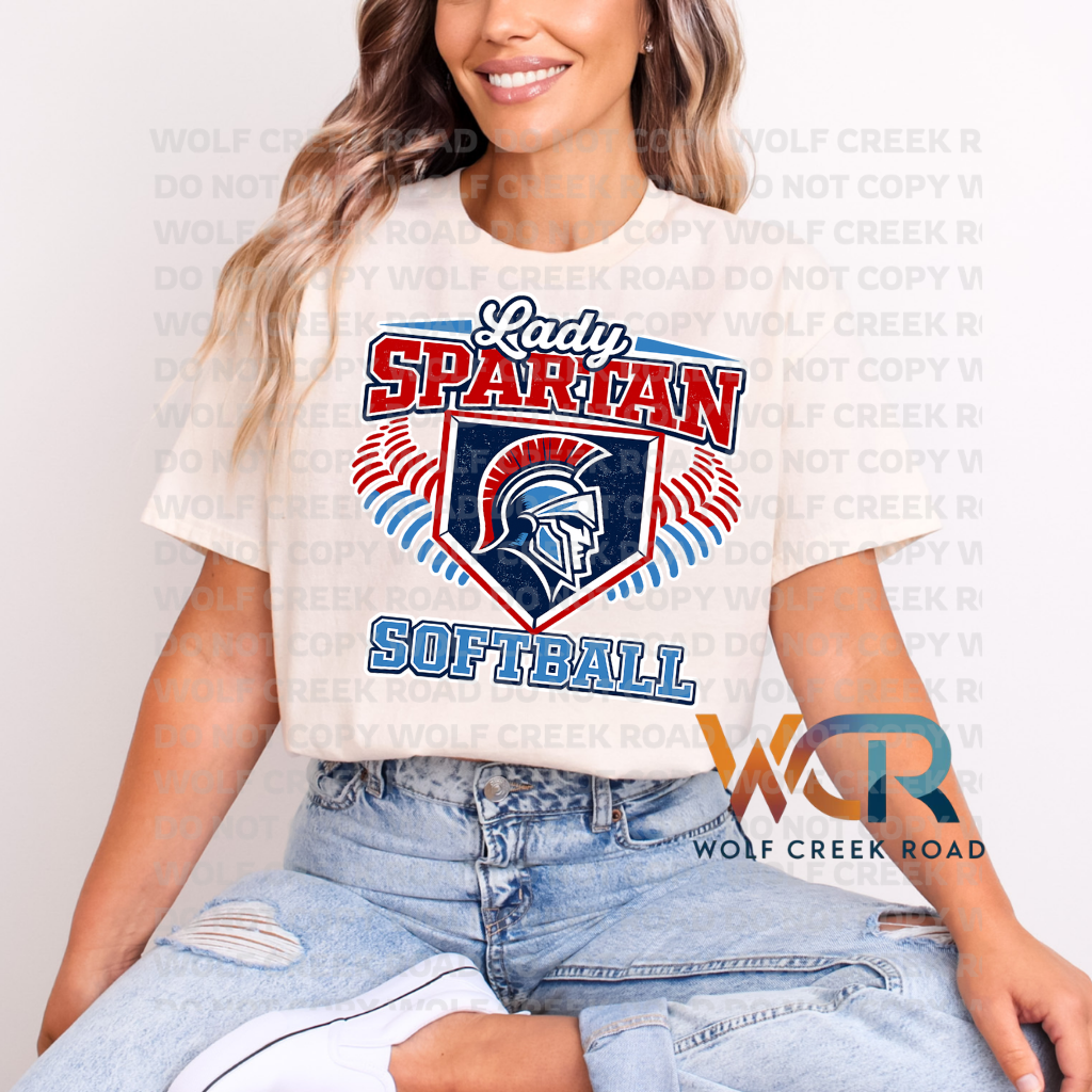 Lady Spartan Softball Crest Game Day Short Sleeve Tee