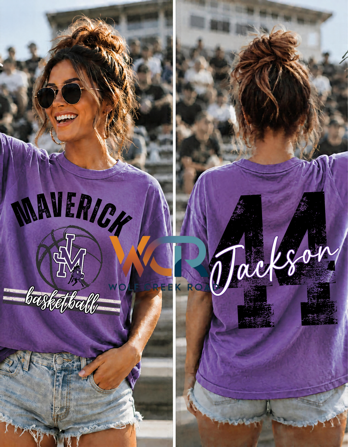 DISTRESSED JAMES MONROE BASKETBALL SHIRT WITH OVERSIZED BACK NUMBERS