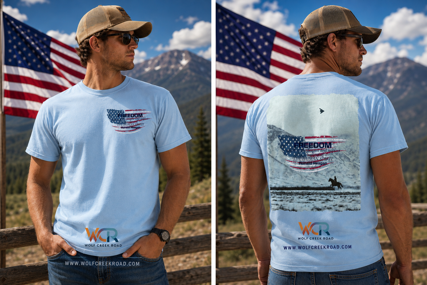 Freedom Is The Human Spirit ~ Ronald Reagan Short Sleeve T-Shirt