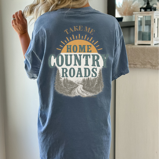Take Me Home Country Roads Vintage Comfort Colors Short Sleeve Tee