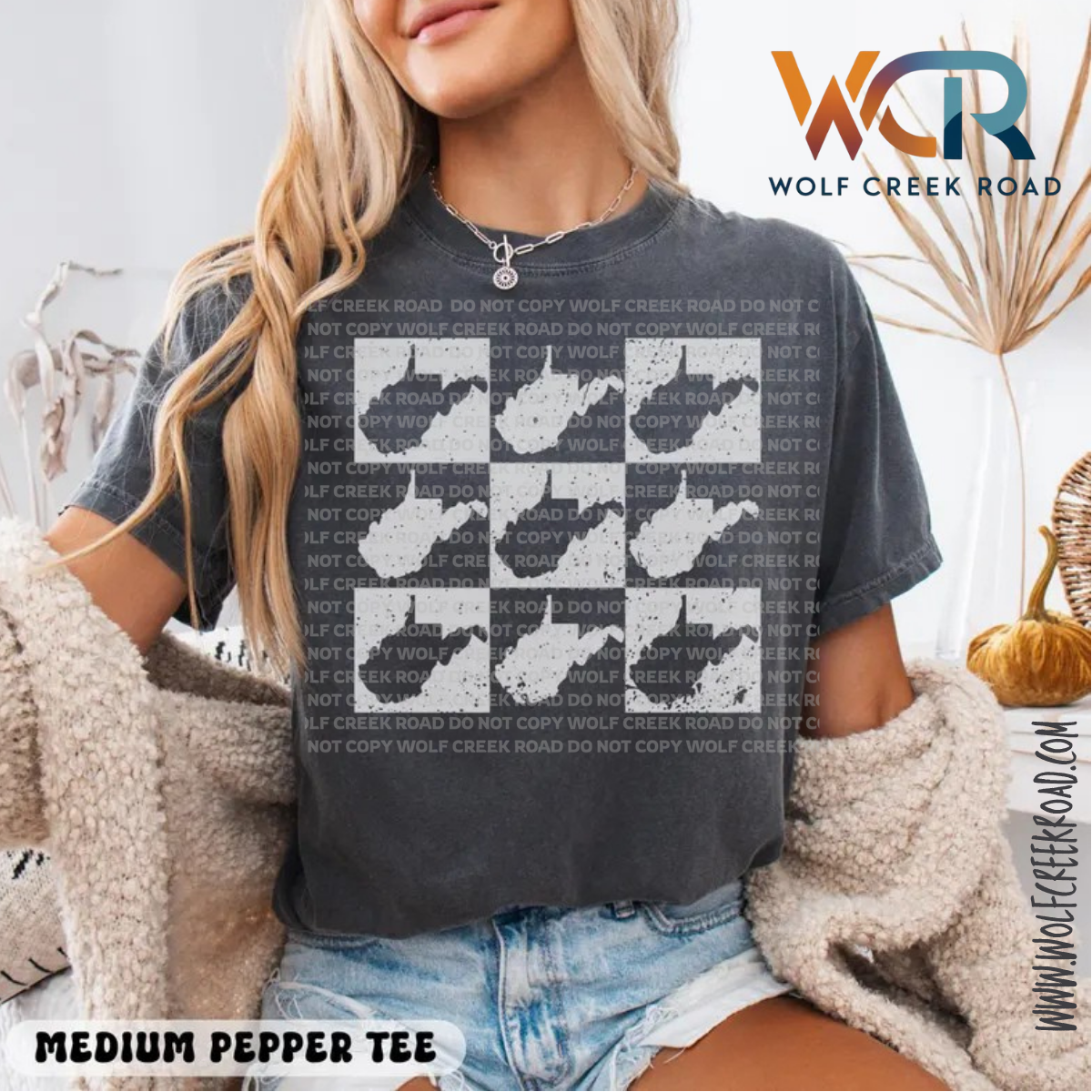 Vintage West Virginia Checkerboard Tee