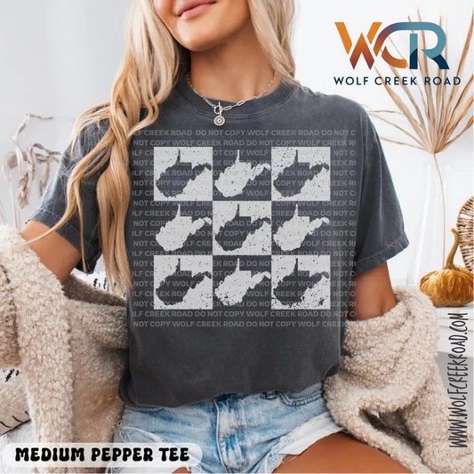 Vintage West Virginia Checkerboard Tee
