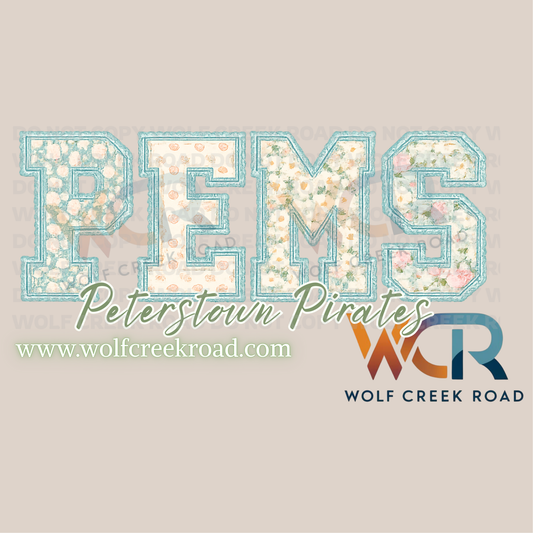 PEMS Patchwork Floral | Peterstown Pirates Comfort Colors T-Shirt