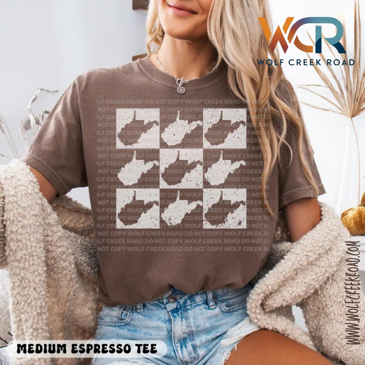 Vintage West Virginia Checkerboard Tee