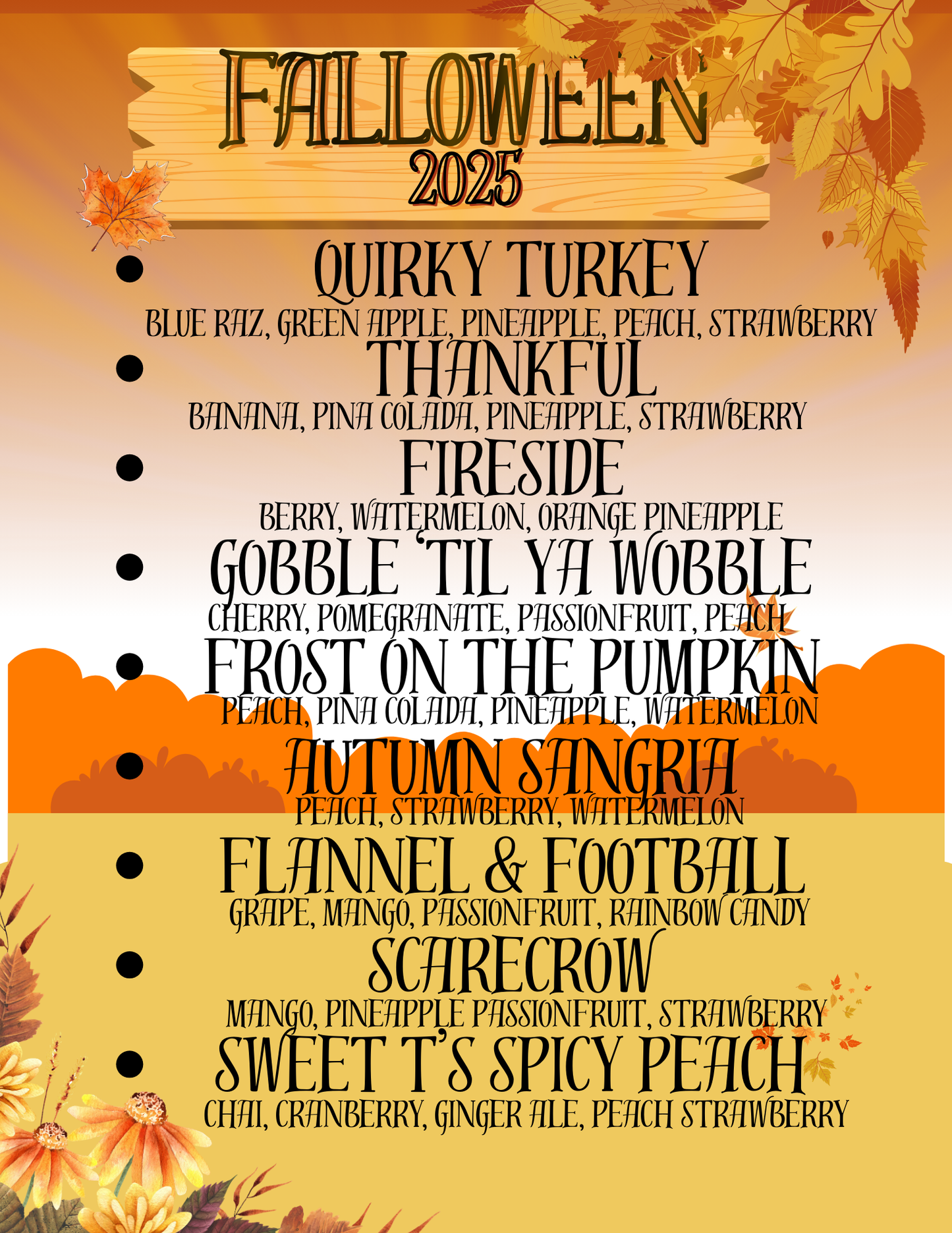 FALL-O-WEEN Menu Single Serve Packs Loaded Water Bomb