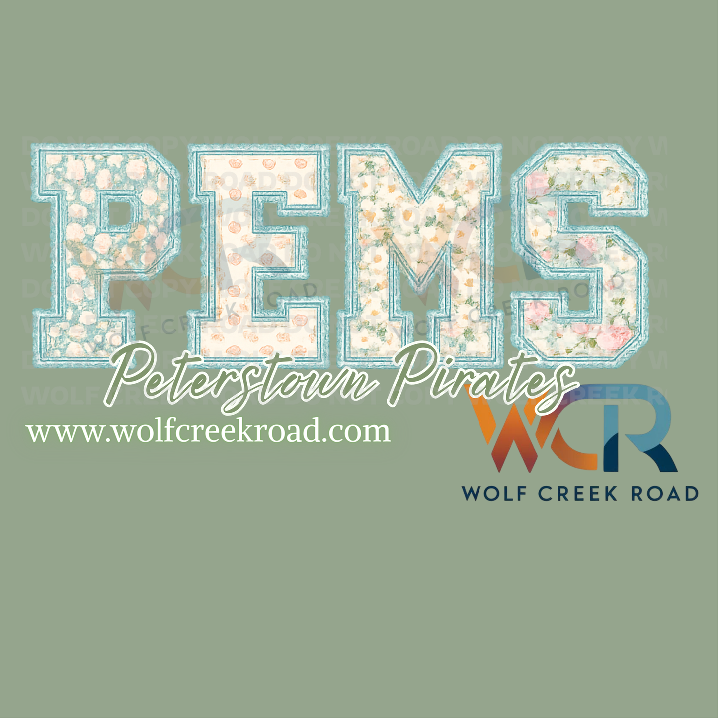 PEMS Patchwork Floral | Peterstown Pirates Comfort Colors T-Shirt