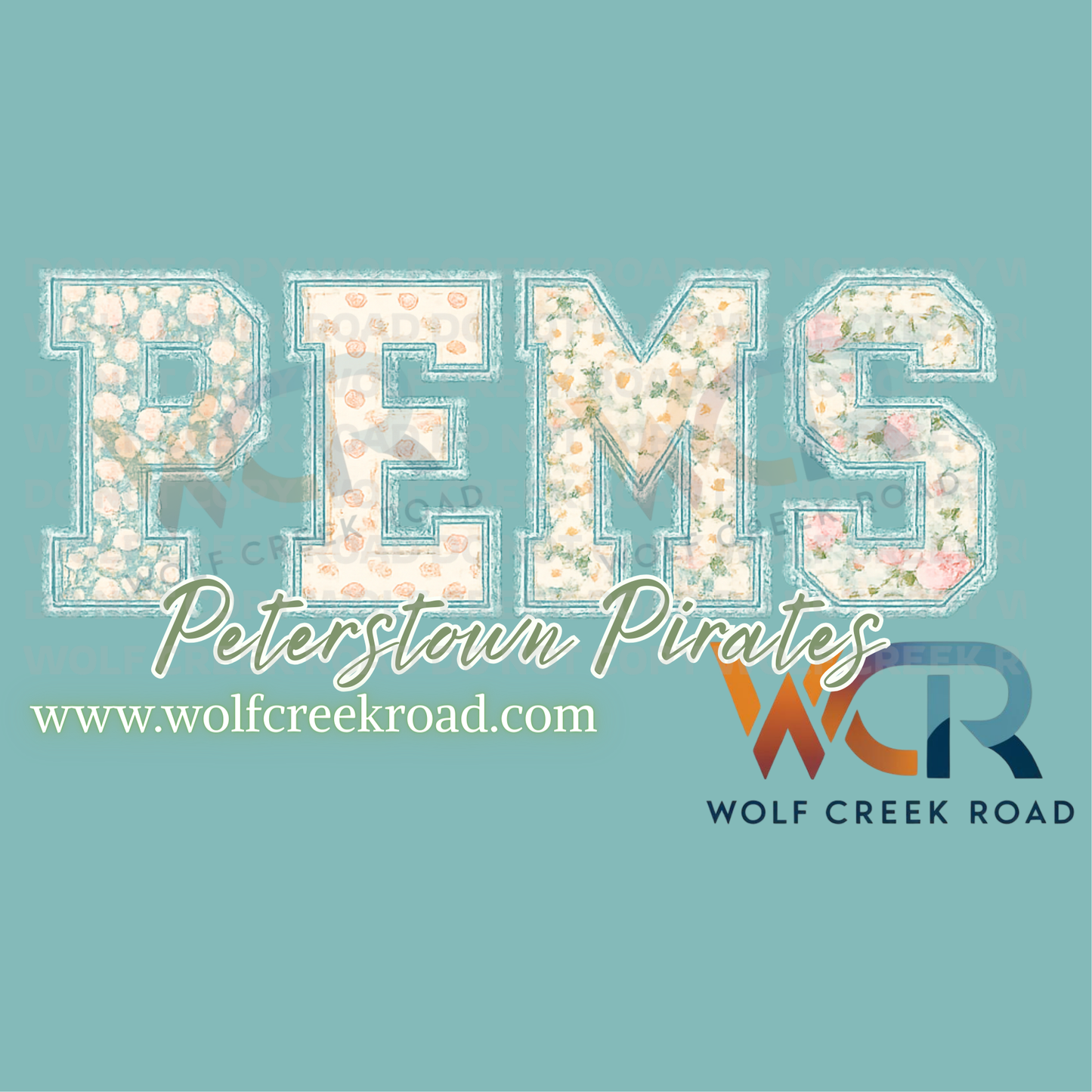 PEMS Patchwork Floral | Peterstown Pirates Comfort Colors T-Shirt