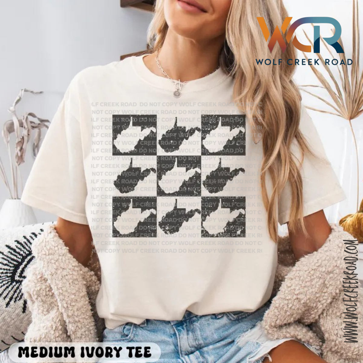 Vintage West Virginia Checkerboard Tee