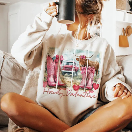 Howdy Valentine Crewneck Sweatshirt