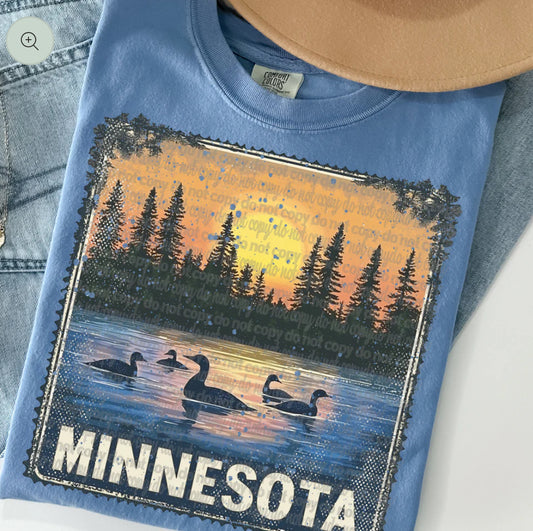 Minnesota Vintage Style Postage Stamp Comfort Colors Tshirt