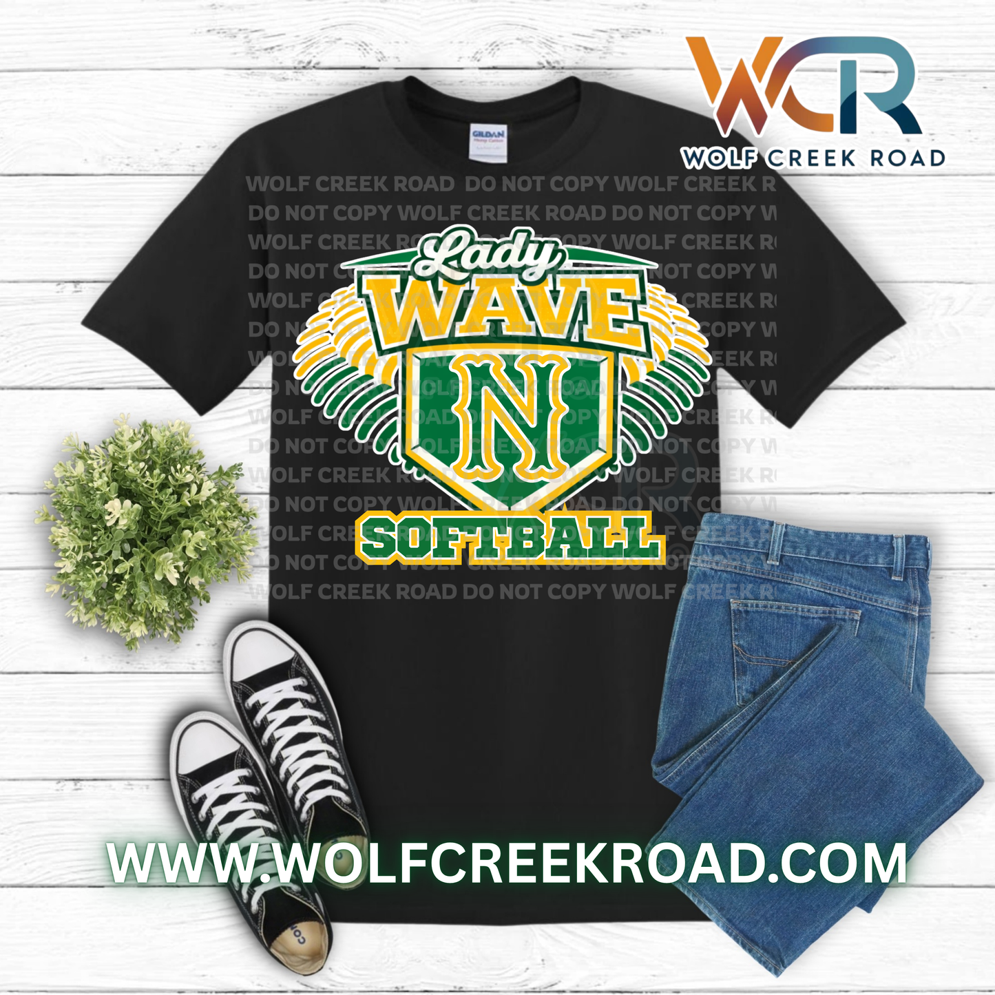 Narrows Lady Wave Softball Crest Game Day Short Sleeve Tee