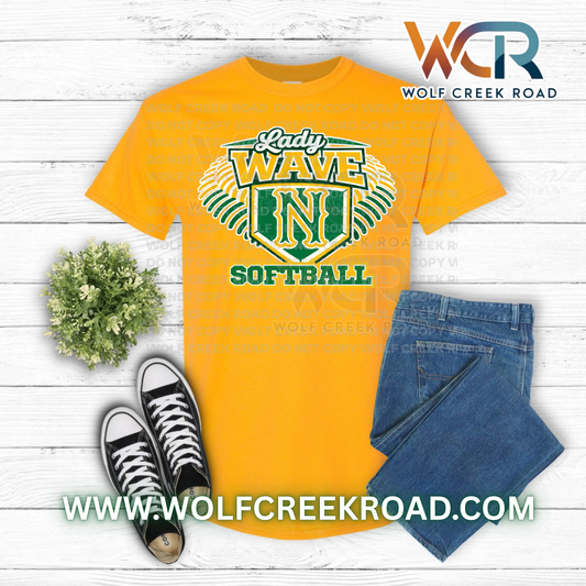 Narrows Lady Wave Softball Crest Game Day Short Sleeve Tee