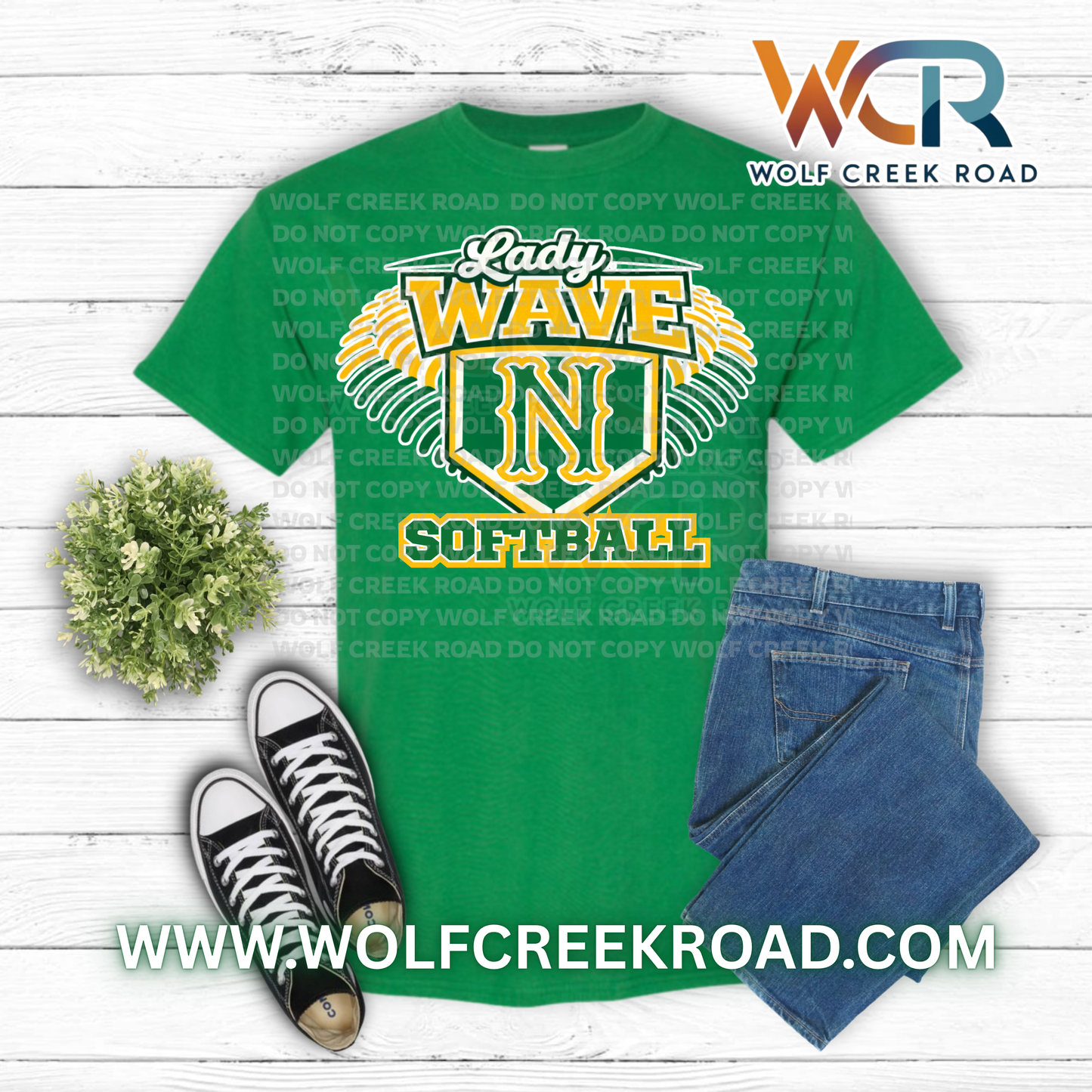Narrows Lady Wave Softball Crest Game Day Short Sleeve Tee