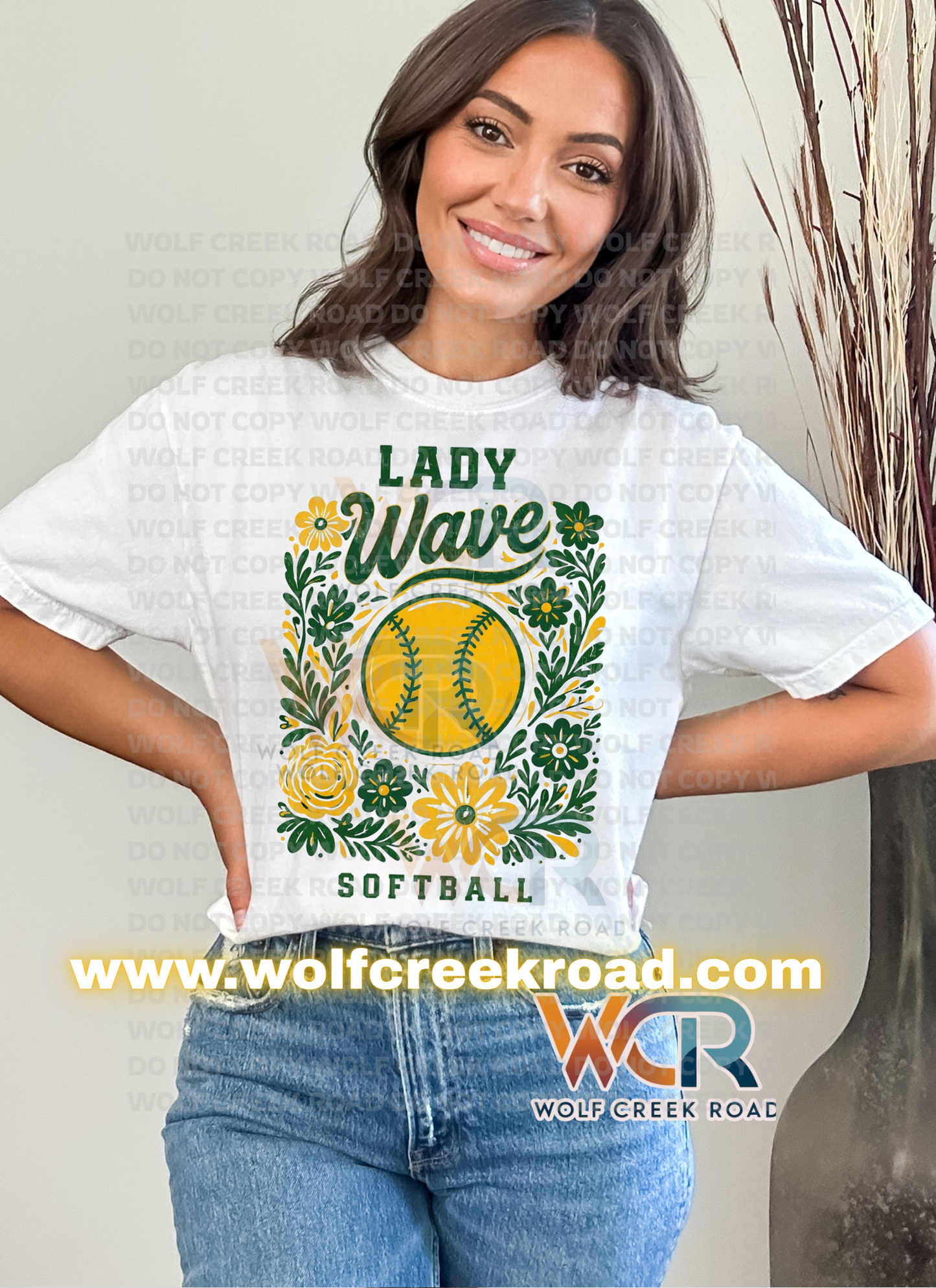 Narrows Lady Wave Softball Vintage Floral Short Sleeve Tee