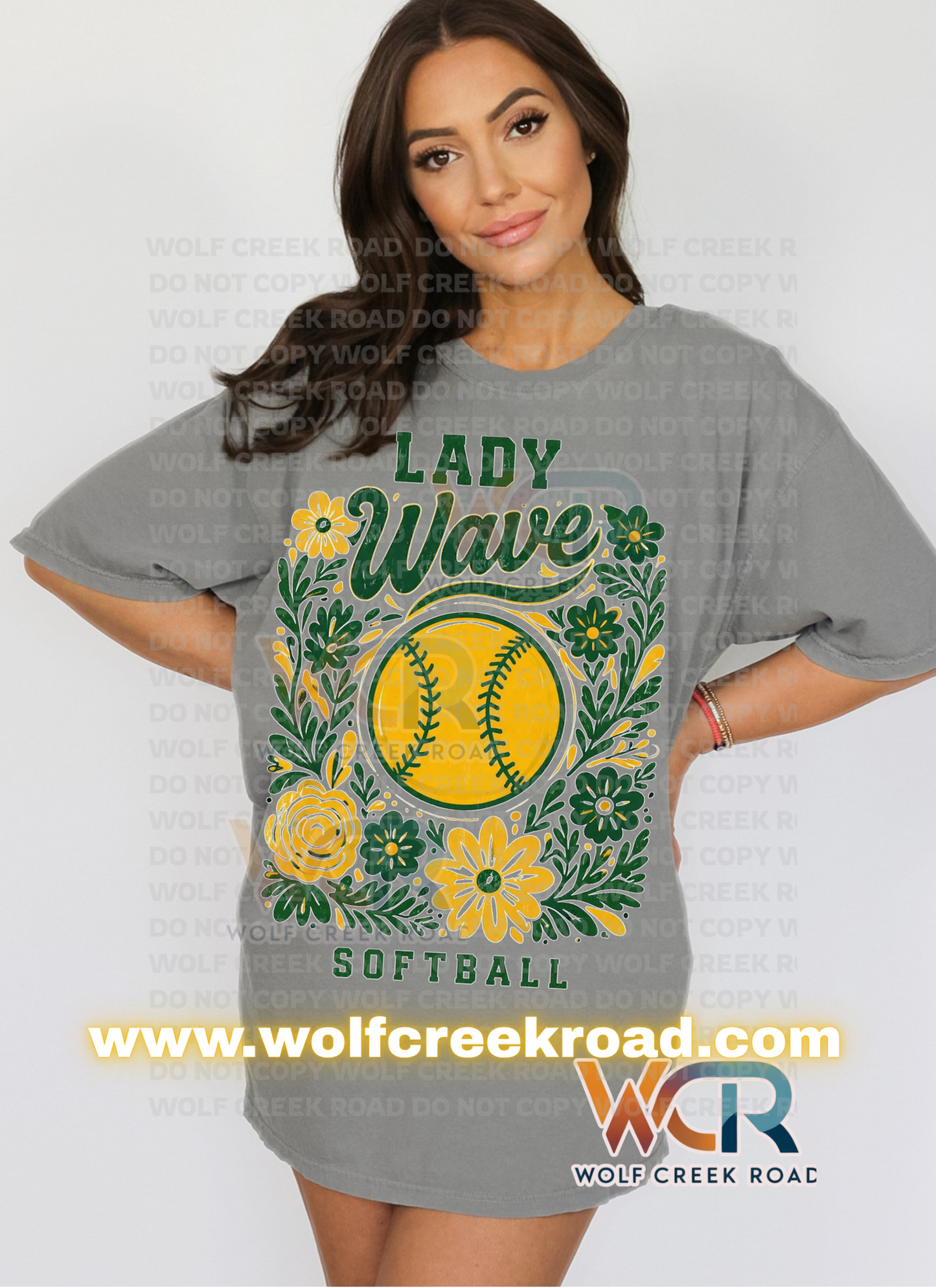 Narrows Lady Wave Softball Vintage Floral Short Sleeve Tee
