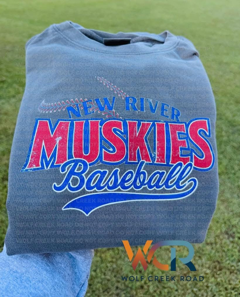 New River Muskies Baseball Long Sleeve Comfort Colors Or Softstyle Tee