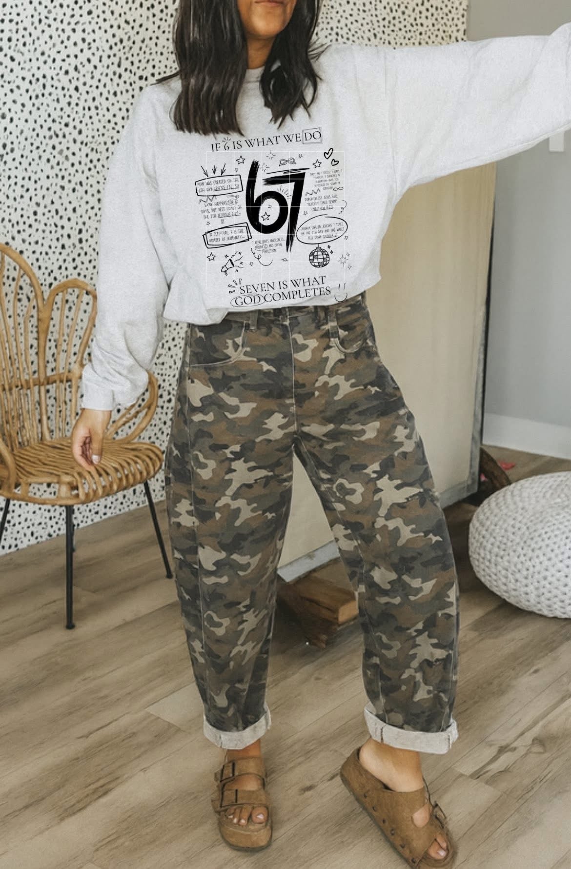 If 6 Is What We Do, 7 Is What God Completes COMFORT COLORS OR SOFTSTYLE Shirt