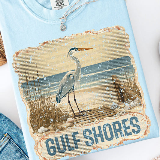 Gulf Shores Vintage Style Postage Stamp Comfort Colors Tshirt