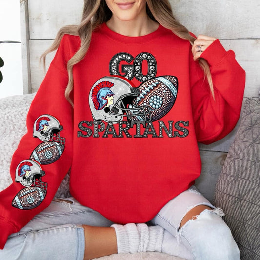 Go Spartans Faux Rhinestone Crewneck Sweatshirt