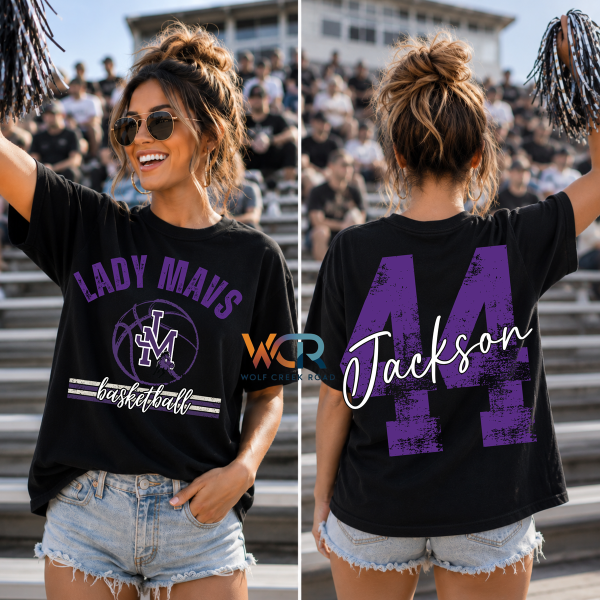 DISTRESSED LADY MAVERICKS BASKETBALL SHIRT WITH OVERSIZED BACK NUMBERS