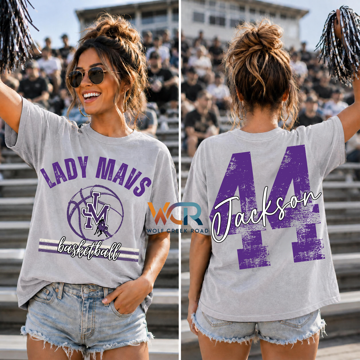 DISTRESSED LADY MAVERICKS BASKETBALL SHIRT WITH OVERSIZED BACK NUMBERS
