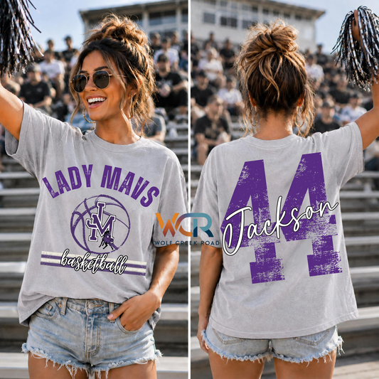 DISTRESSED LADY MAVERICKS BASKETBALL SHIRT WITH OVERSIZED BACK NUMBERS