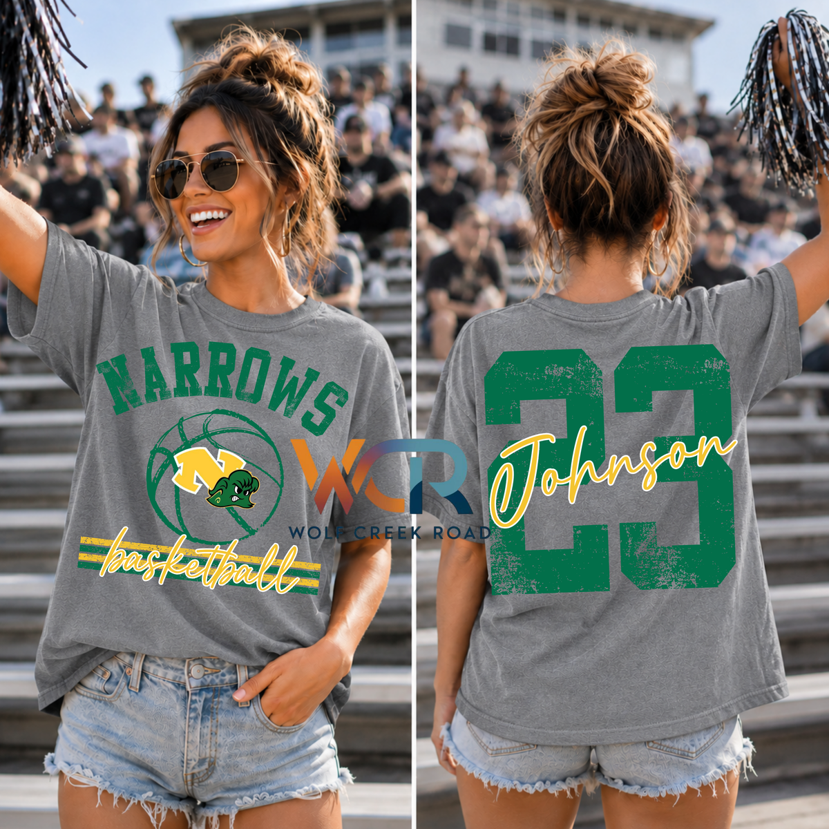 DISTRESSED NARROWS BASKETBALL SHIRT WITH OVERSIZED BACK NUMBERS