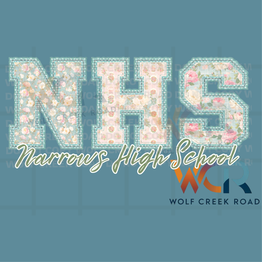 NHS Floral Patchwork | Narrows Green Wave Comfort Colors T-Shirt