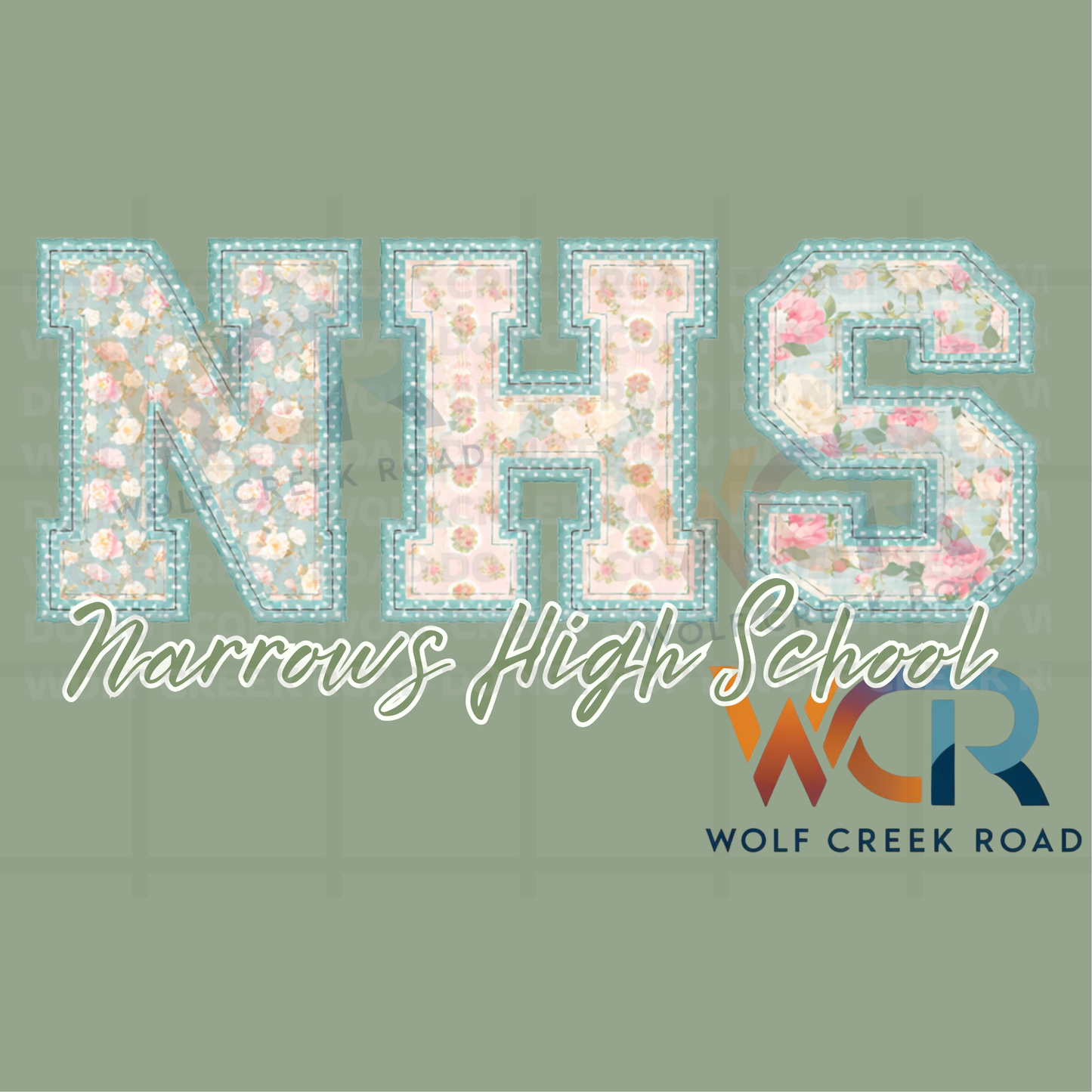 NHS Floral Patchwork | Narrows Green Wave Comfort Colors T-Shirt