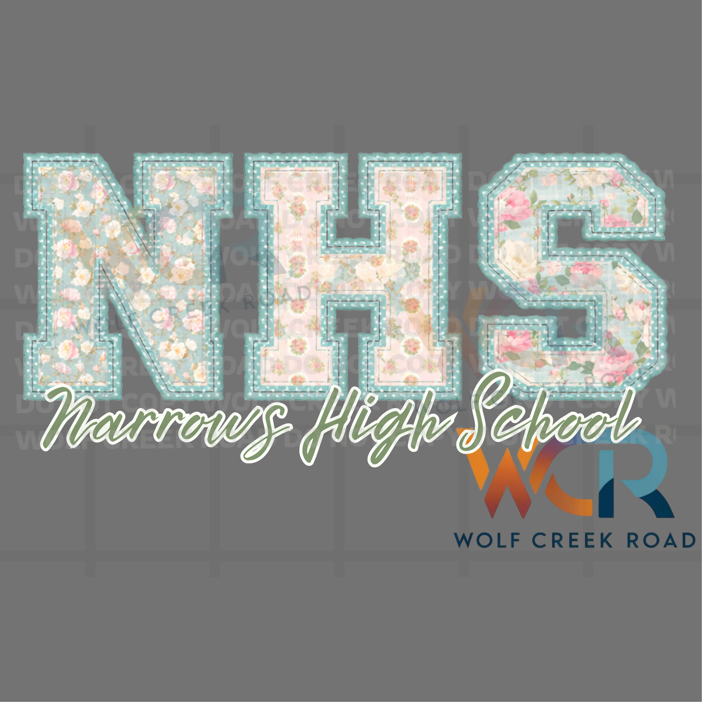 NHS Floral Patchwork | Narrows Green Wave Comfort Colors T-Shirt