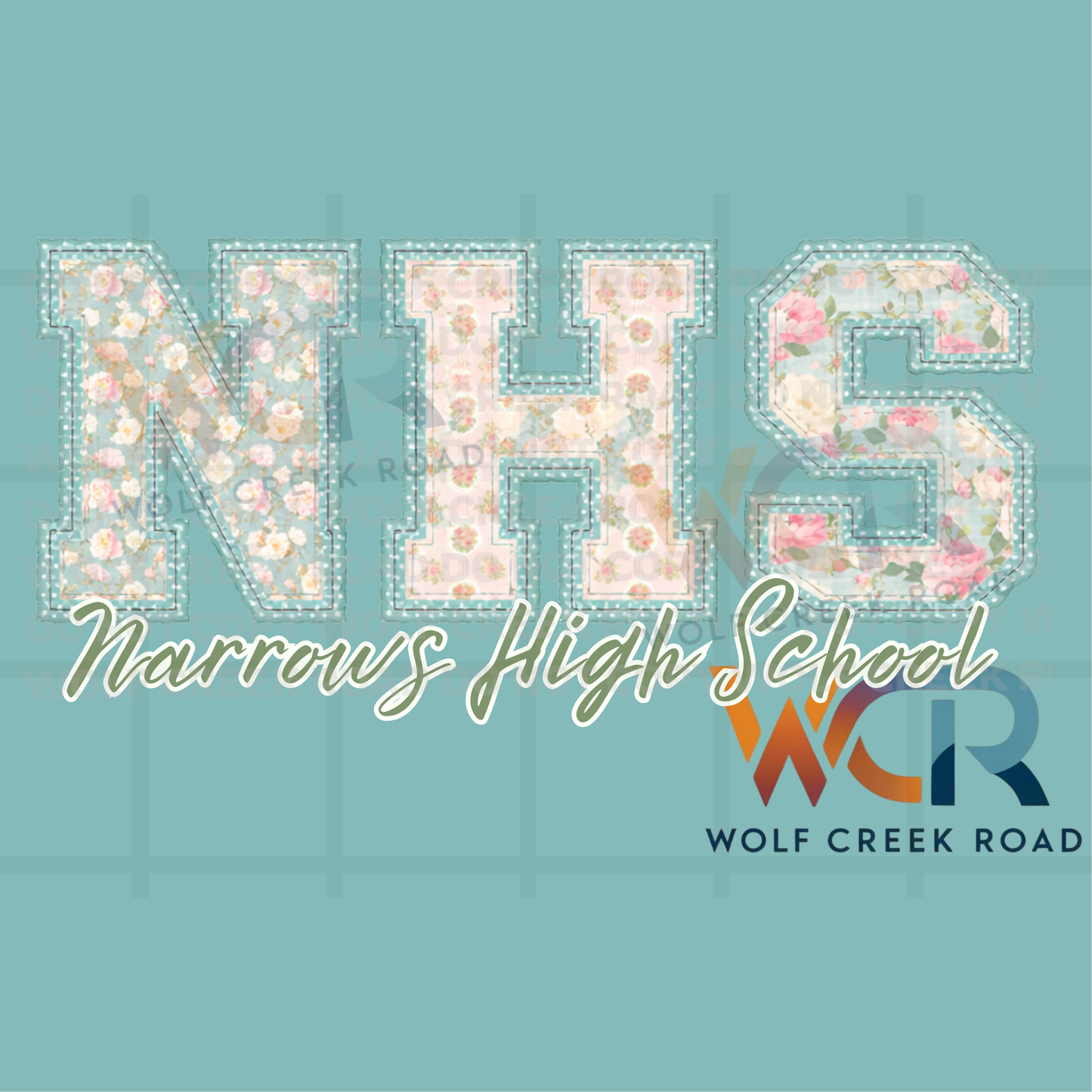 NHS Floral Patchwork | Narrows Green Wave Comfort Colors T-Shirt