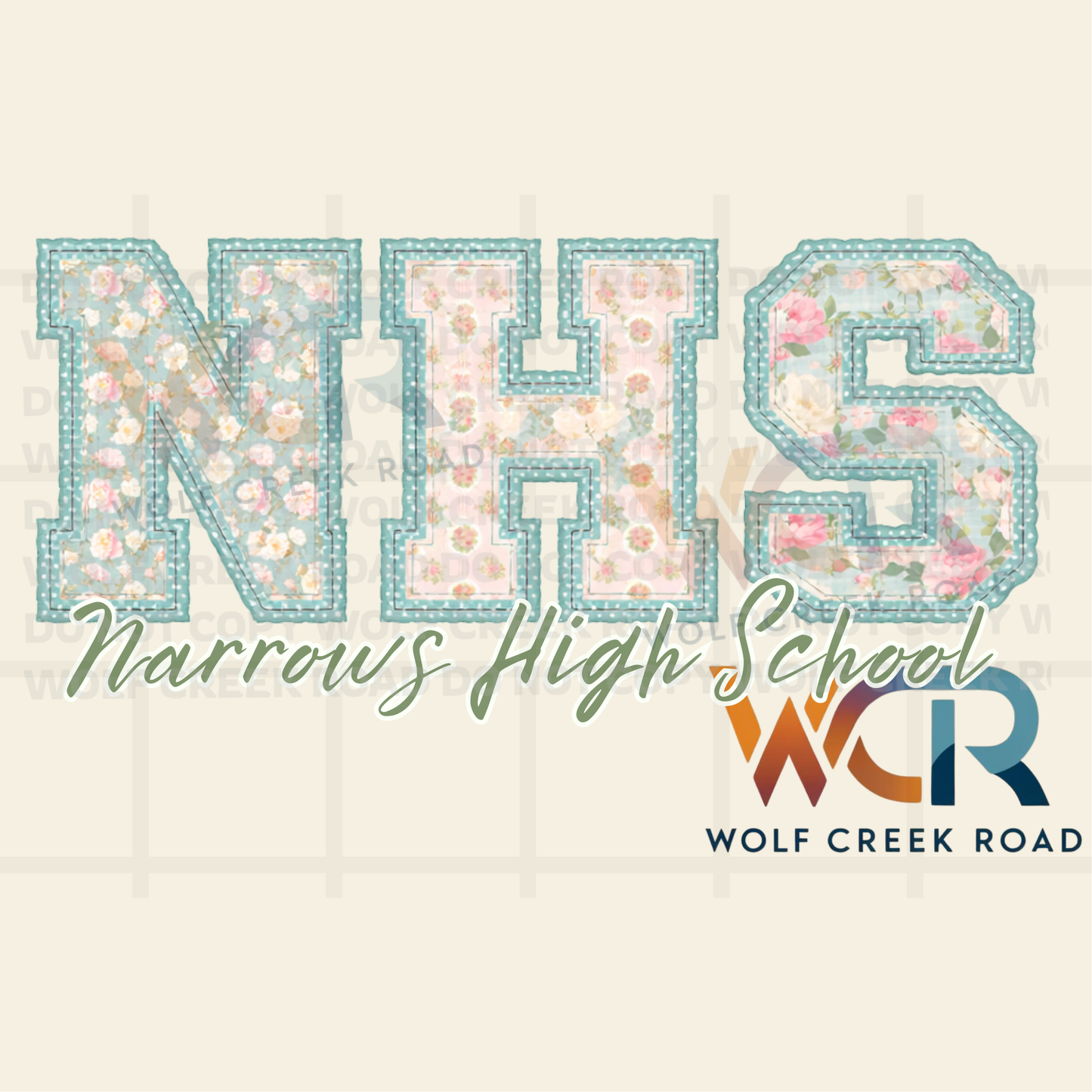 NHS Floral Patchwork | Narrows Green Wave Comfort Colors T-Shirt
