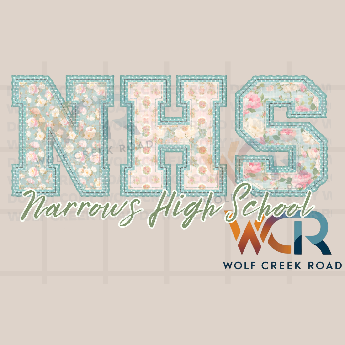 NHS Floral Patchwork | Narrows Green Wave Comfort Colors T-Shirt
