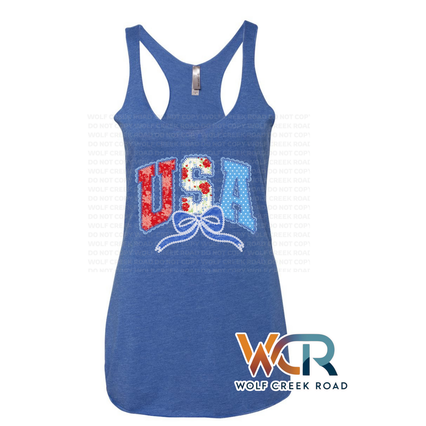 USA Lace Patchwork Patriotic Graphic Tee & Tank | Red White Blue Vintage Americana Shirt