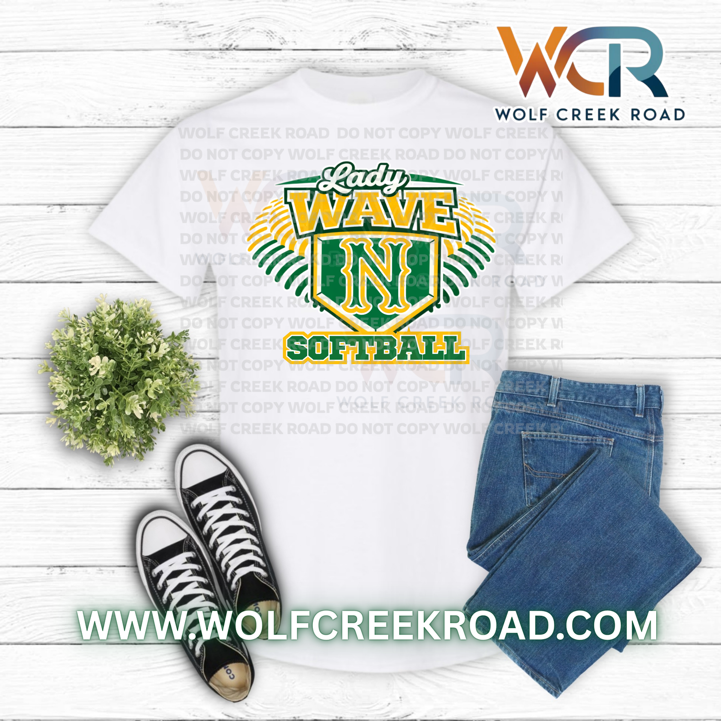 Narrows Lady Wave Softball Crest Game Day Short Sleeve Tee