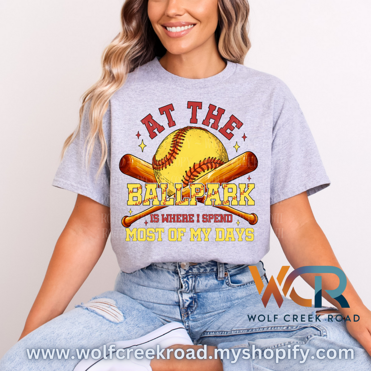 Softball:  At The Ball Park Is Where I Spend Most Of My Days Short Sleeve Tshirt