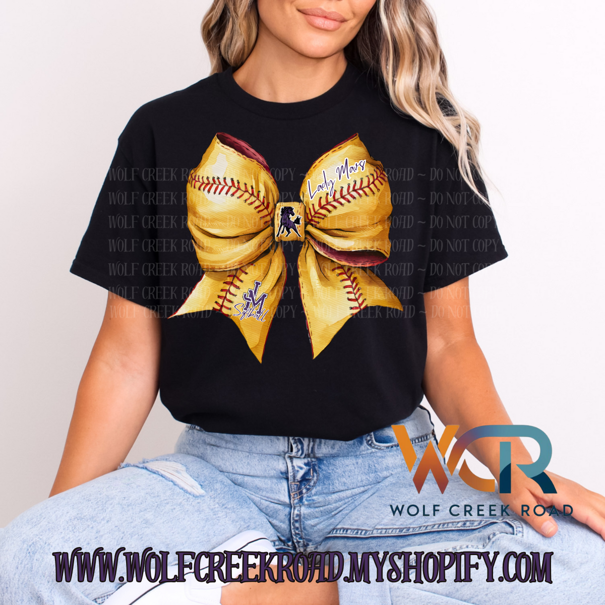 Preppy James Monroe Lady Mavs Preppy Bow Short Sleeve T-Shirt