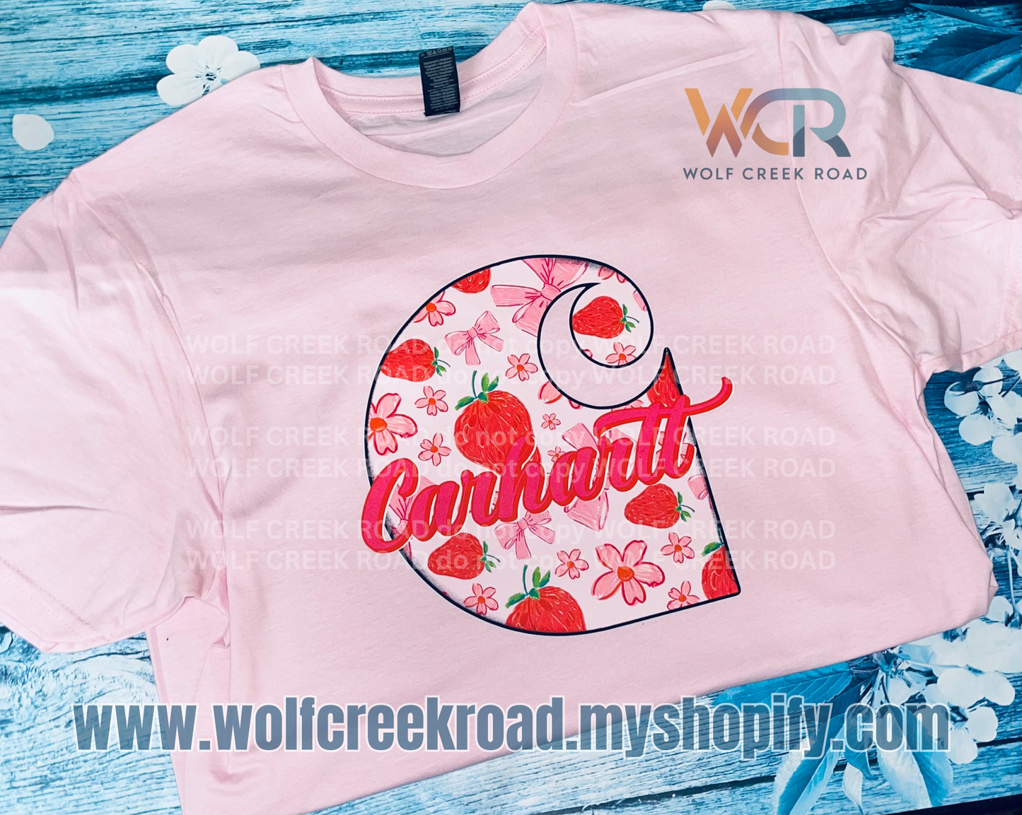 Carhartt Inspired Preppy Strawberry Comfort Colors Short Sleeve Tshirt