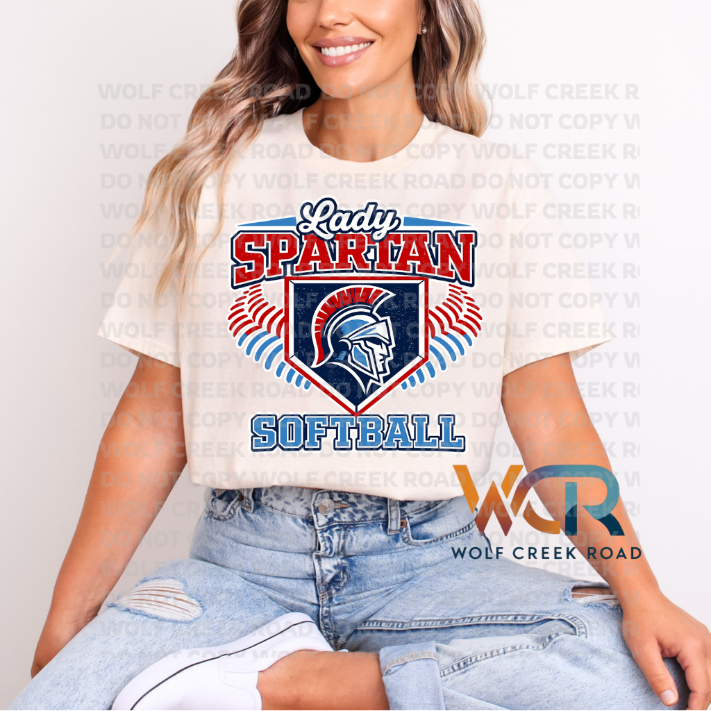 Lady Spartan Softball Crest Game Day Short Sleeve Tee