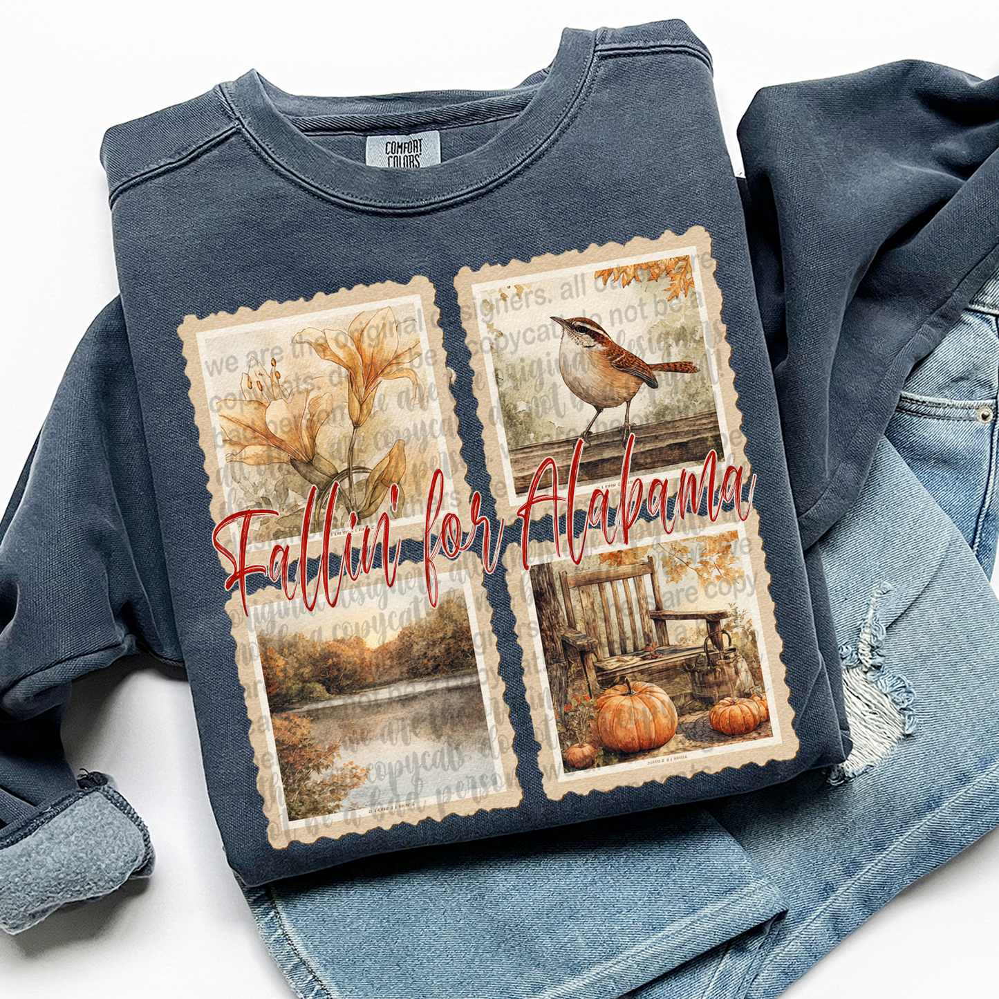 Fallin' For Alabama Vintage State Stamp Comfort Colors Shirt