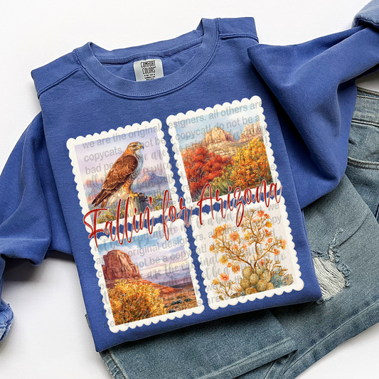 Fallin' For Arizona Vintage State Stamp Comfort Colors Shirt
