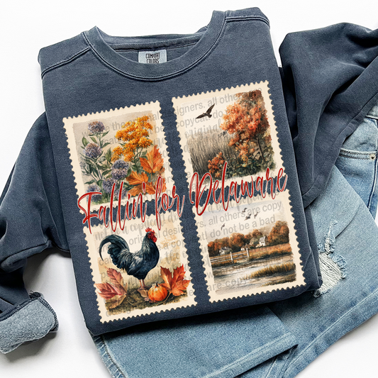 Fallin' For DELEWARE Vintage State Stamp Comfort Colors Shirt