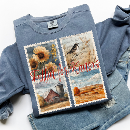 Fallin' For KANSAS Vintage State Stamp Comfort Colors Shirt