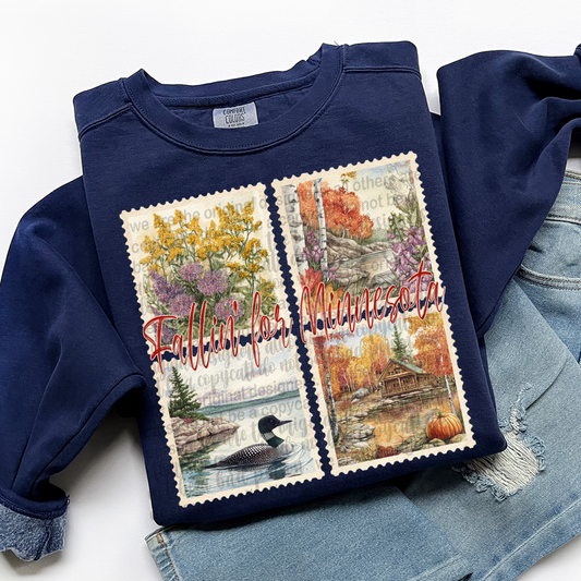Fallin' For MINNESOTA Vintage State Stamp Comfort Colors Shirt