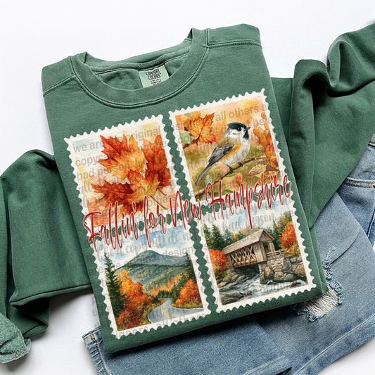 Fallin' For NEW HAMPSHIRE Vintage State Stamp Comfort Colors Shirt