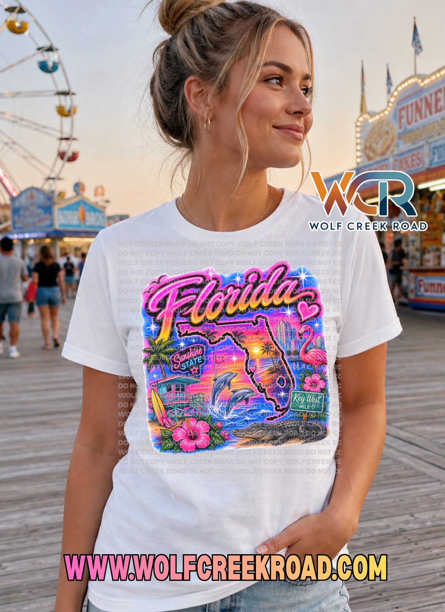 Vintage Airbrush State Souvenir Tee 🌴🎡